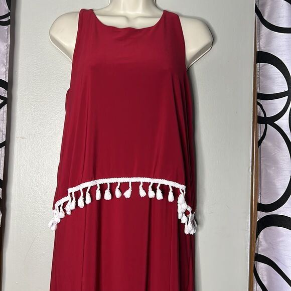 IMPRESSIONS FOR THE FRILL OF IT DRESS IN BURGUNDY - Picture 7 of 12